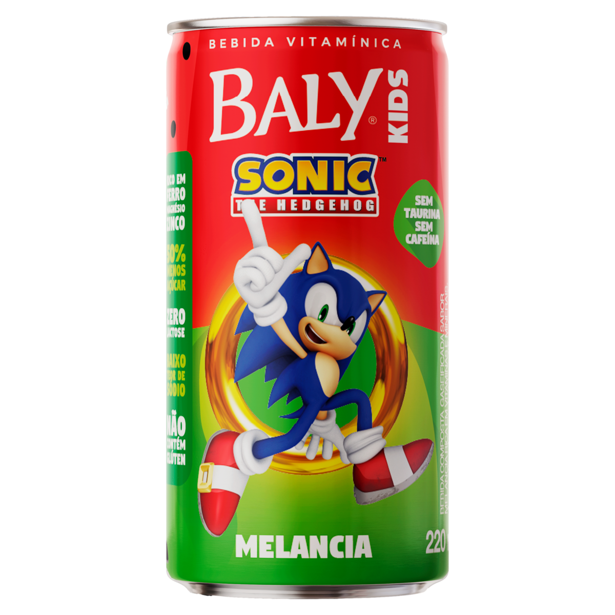 Suplemento Alimentar Líquido Melancia Zero Lactose Sonic Baly Kids Lata 220ml