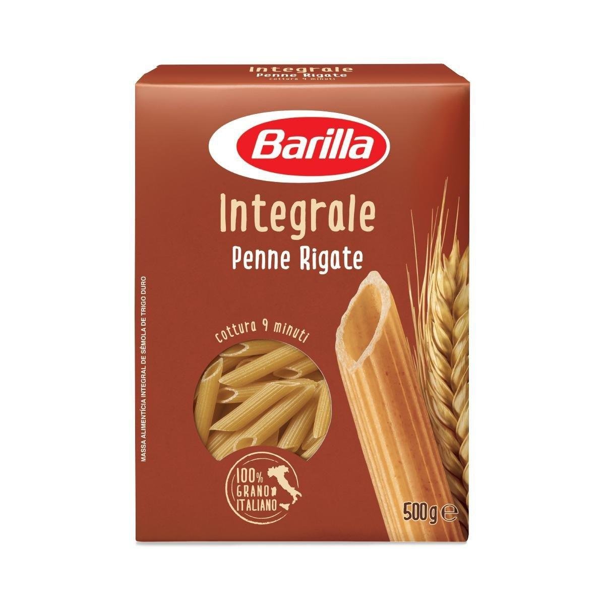 Macarrão de Sêmola de Trigo Duro Integral Penne Rigate Barilla Caixa 500g