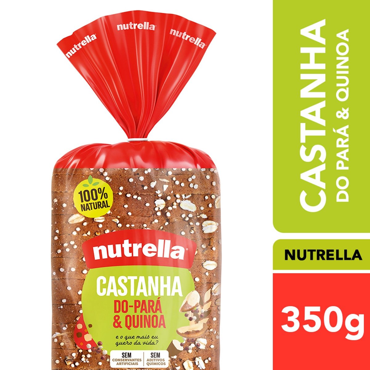 Pão Integral Castanha-do-Pará & Quinoa Nutrella Pacote 350g