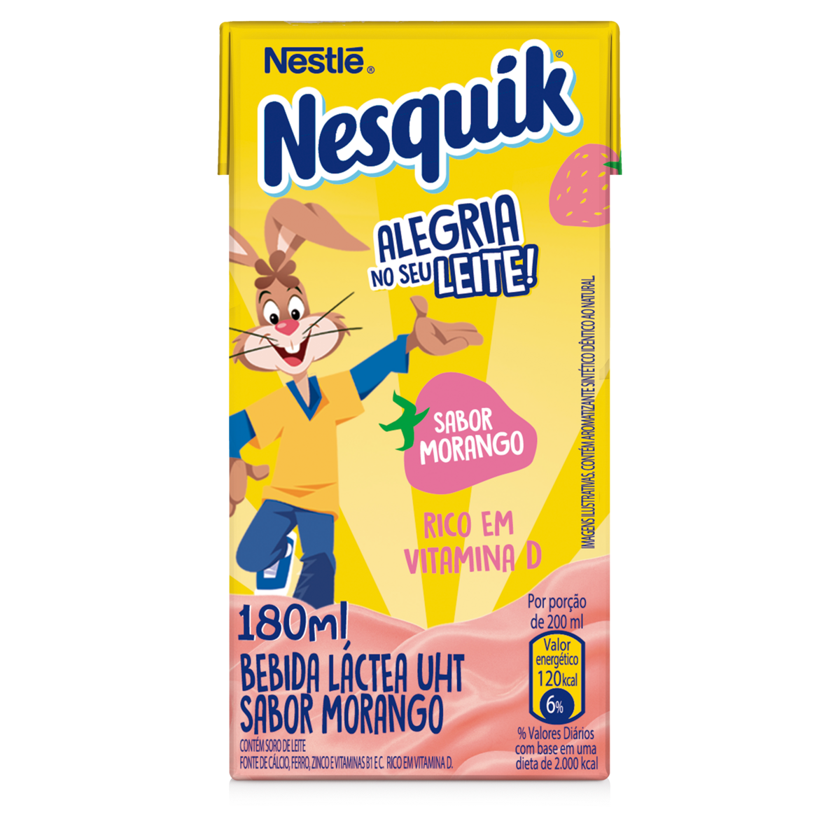 Bebida Láctea UHT Morango Nesquik Caixa 180ml
