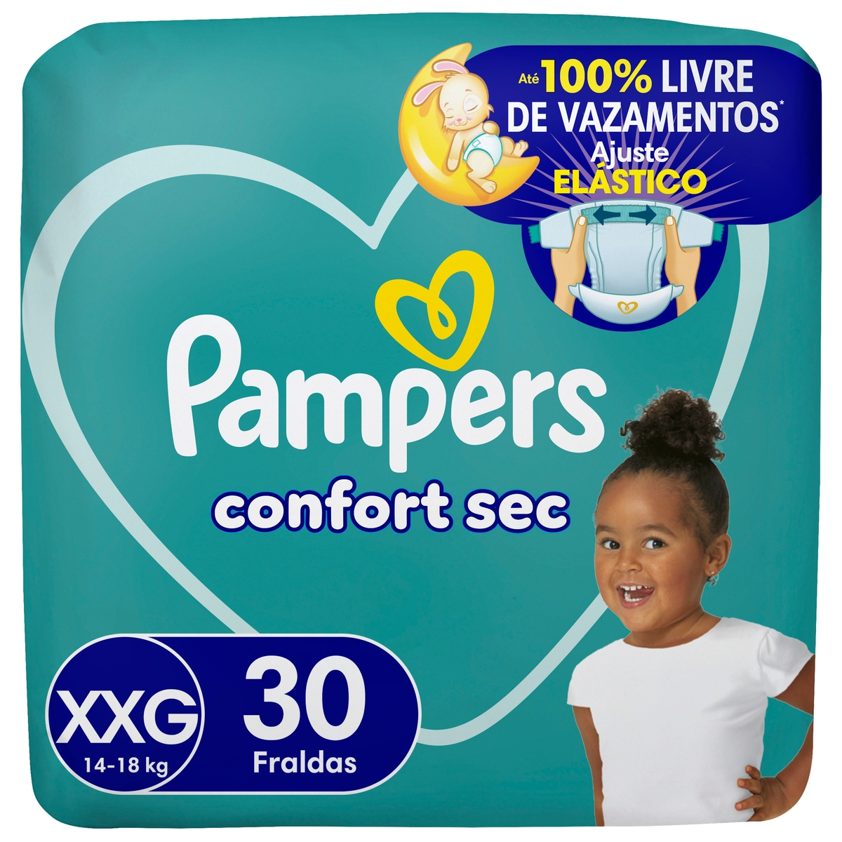 Fralda Descartável Infantil Pampers Confort Sec XXG Pacote 30 Unidades