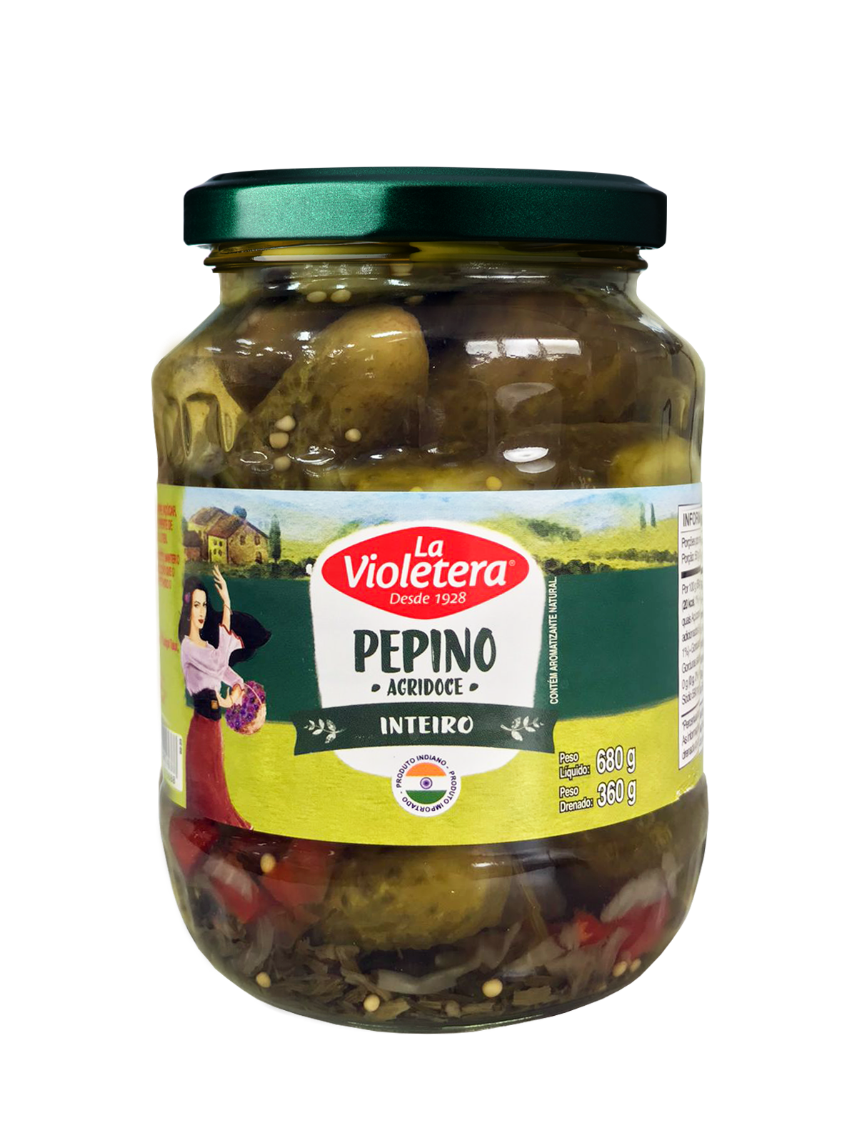 Pepino Inteiro Agridoce La Violetera Pote 360g