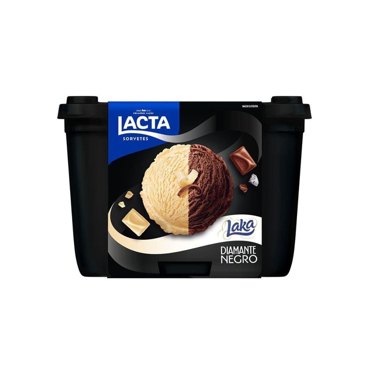 Sorvete Diamante Negro e Laka Lacta Pote 1,5l