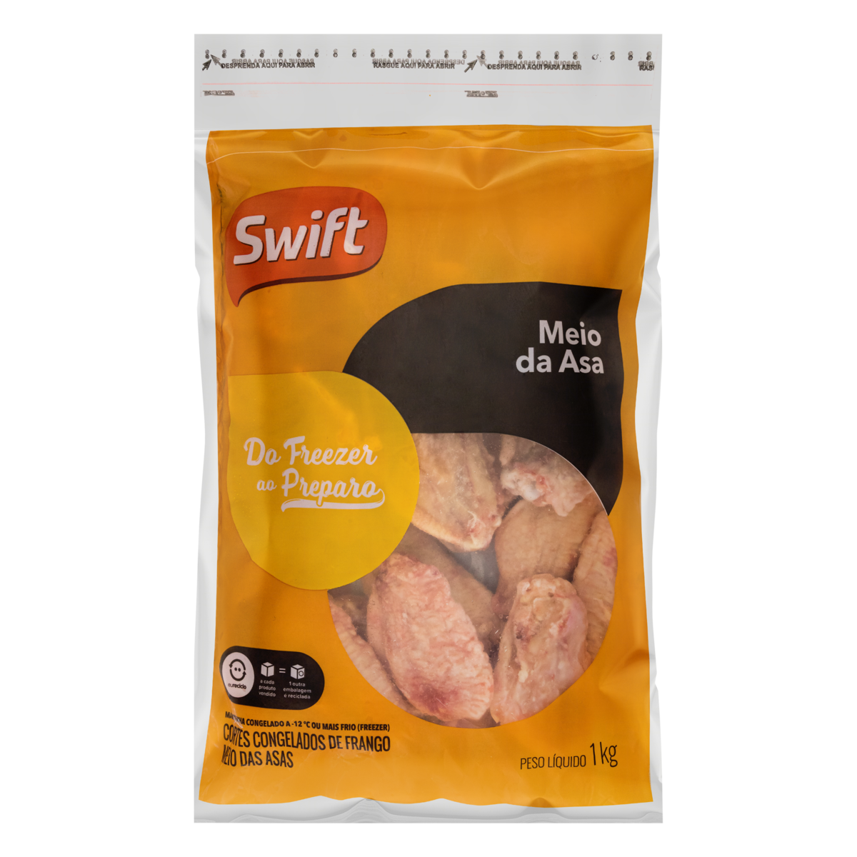 Meio da Asa de Frango Congelado Swift 1kg