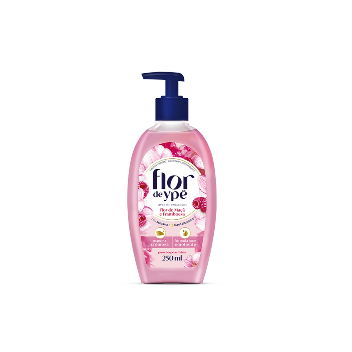 Sabonete Líquido Mãos e Corpo Flor de Maçã e Framboesa Flor de Ypê Frasco Pump 250ml