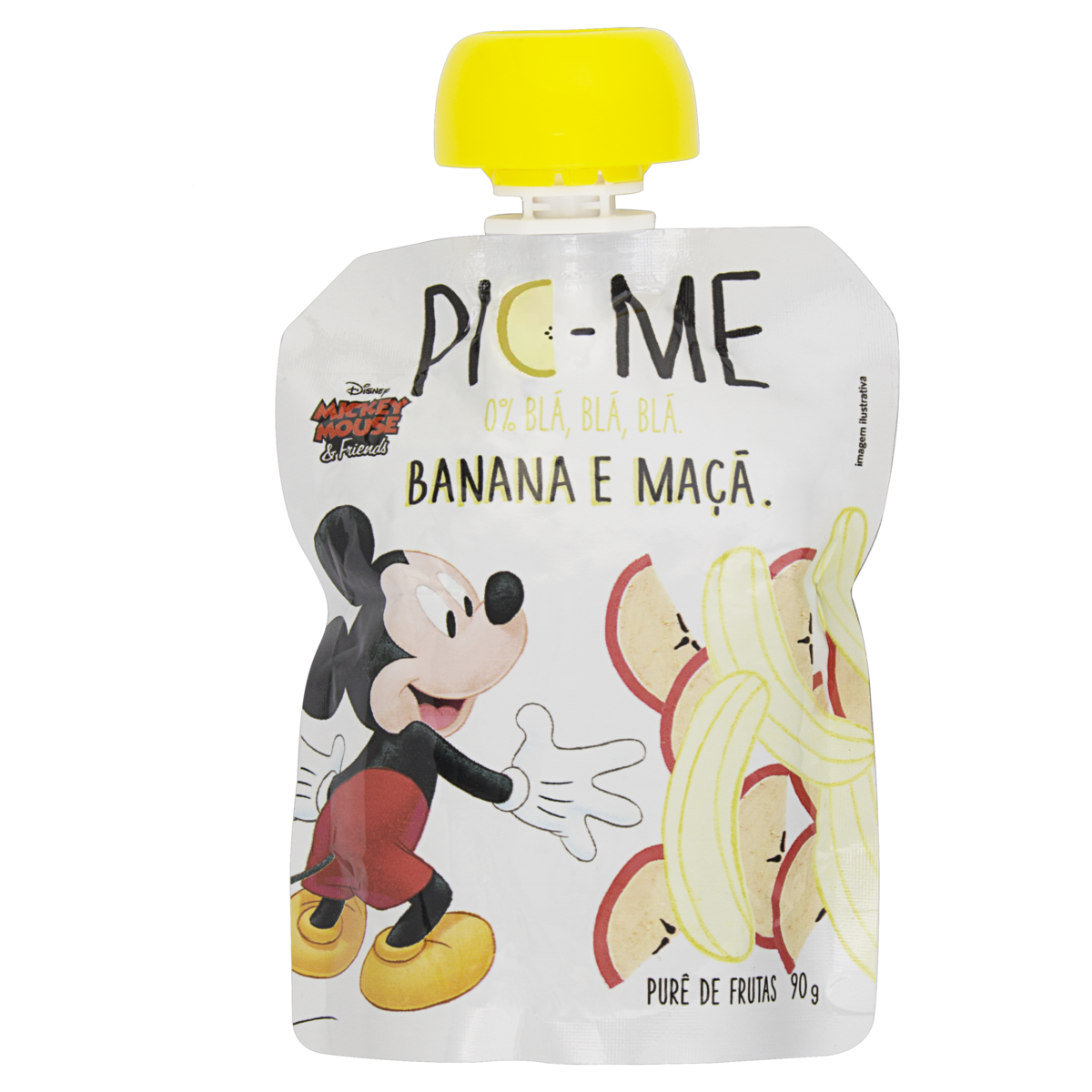Purê de Frutas PIC-ME Banana e Maçã Mickey Mouse 90g