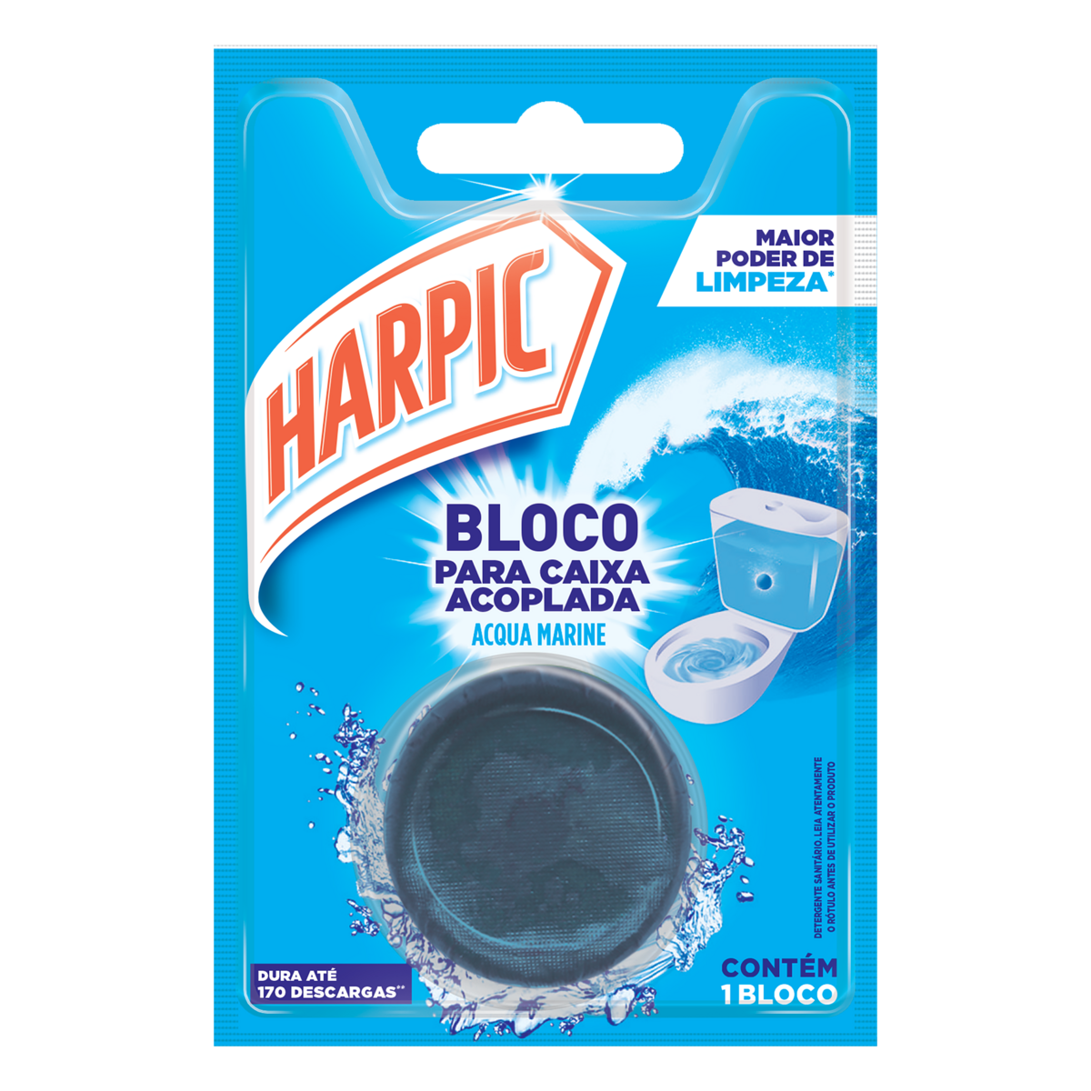 Detergente Sanitário Bloco para Caixa Acoplada Acqua Marine Harpic 45g