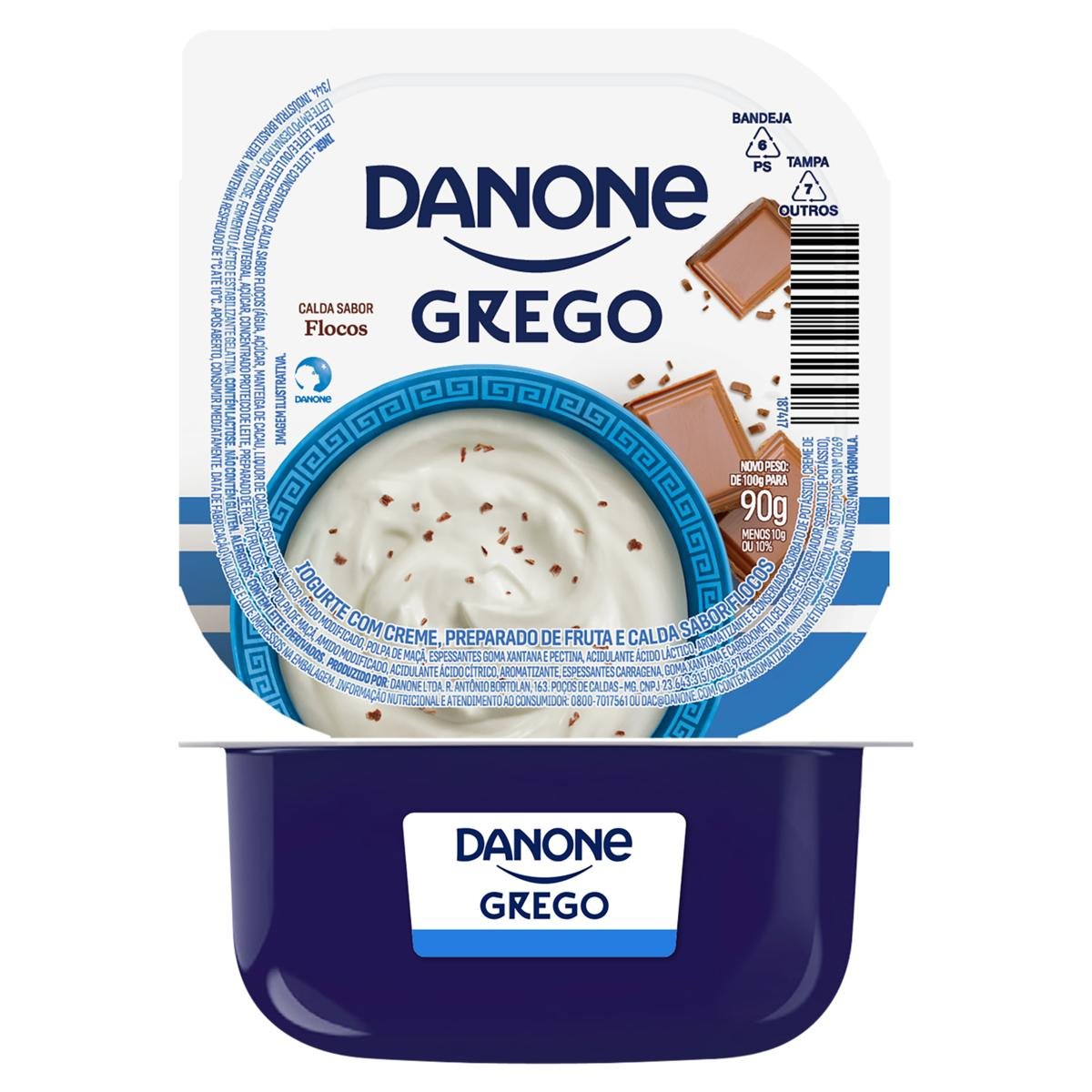 Iogurte Grego Calda Flocos Danone Pote 90g