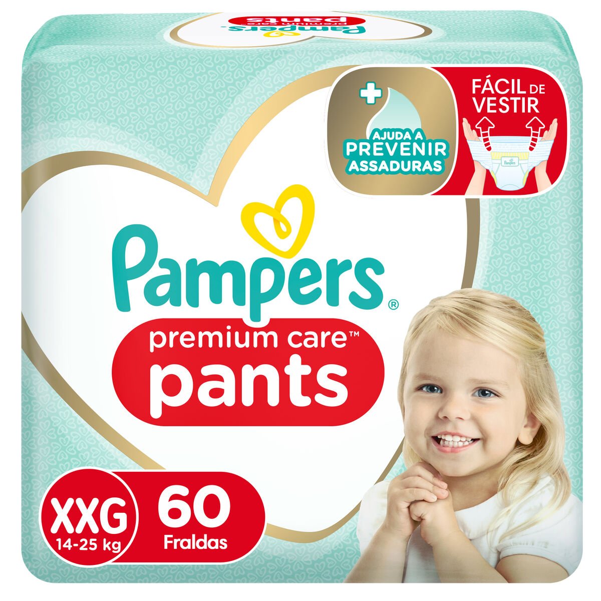 Fralda Descartável Infantil Pants Pampers Premium Care XXG Pacote 60 Unidades