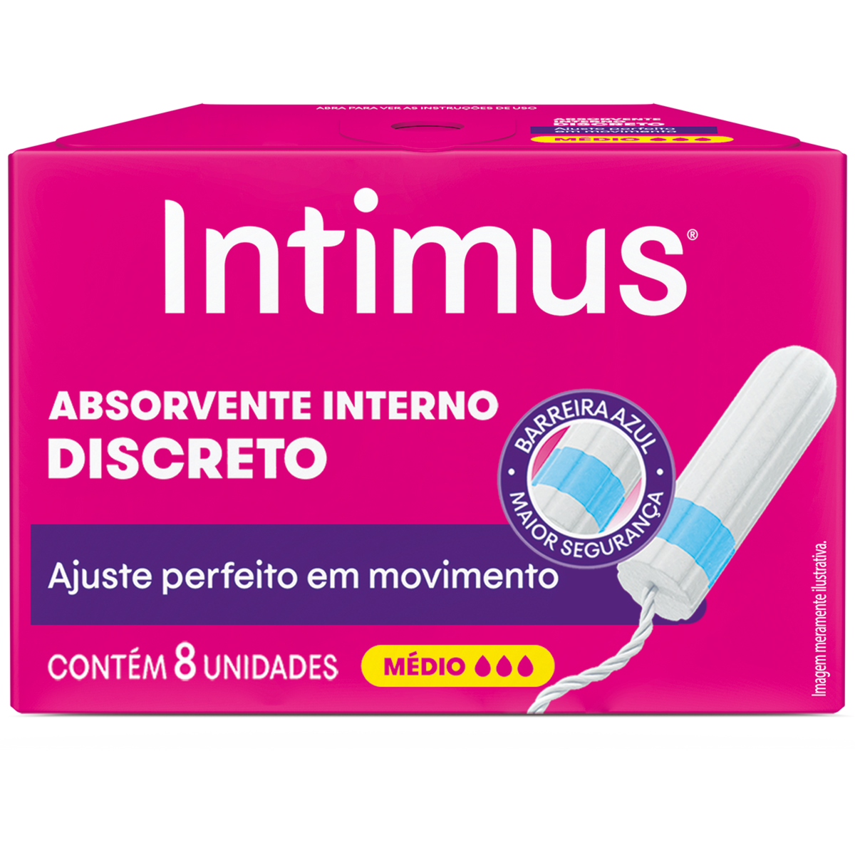 Absorvente Interno Intimus® Discreto Médio - 8 un