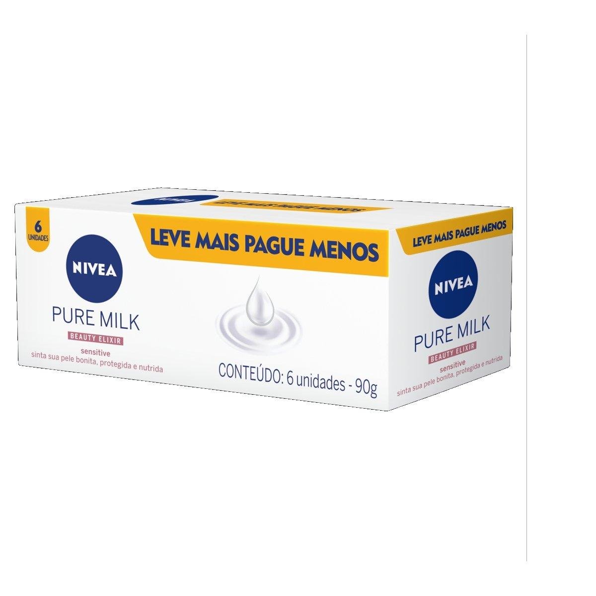 Pack Sabonete em Barra Hidratante Nivea Sensitive Caixa 6 Unidades 90g