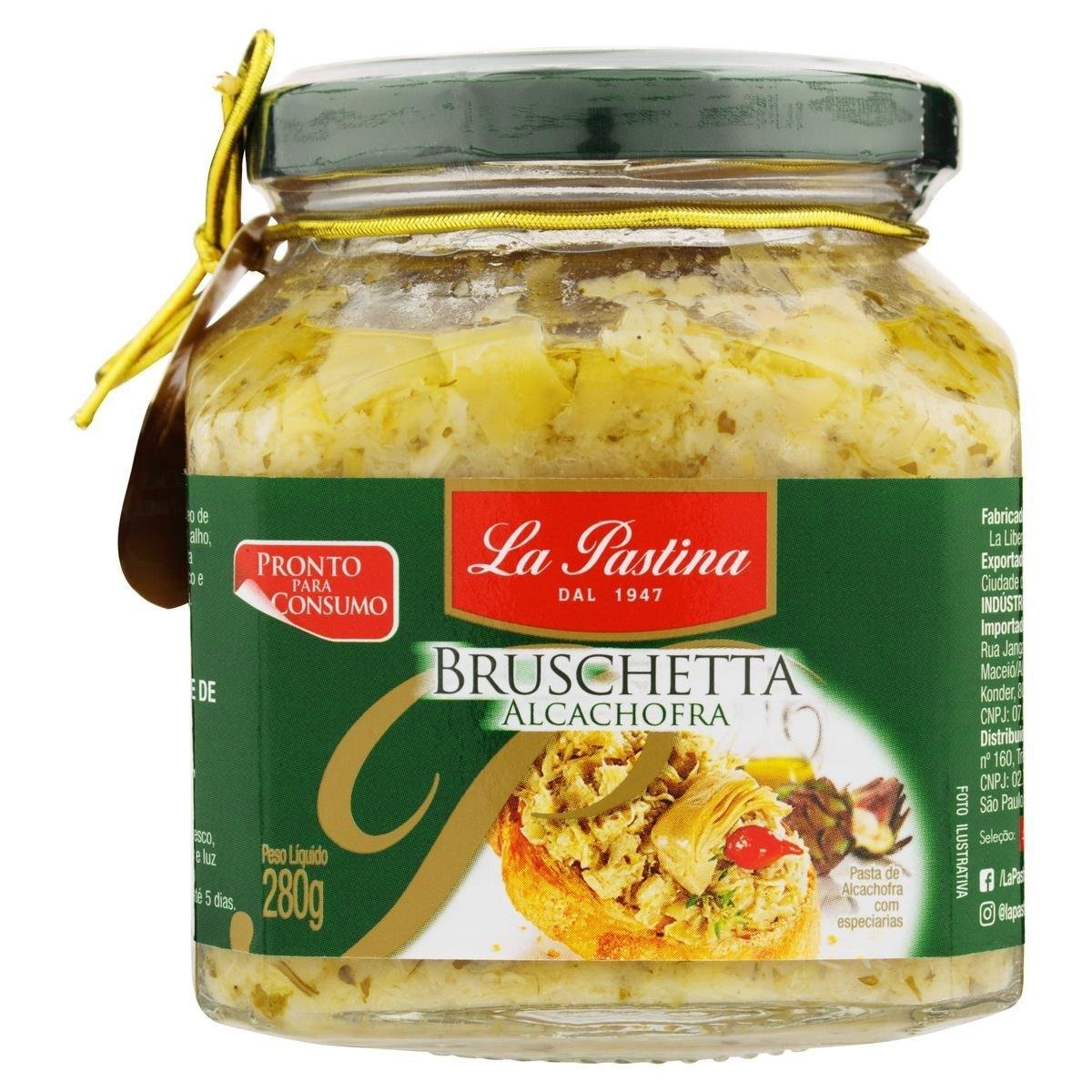 Antepasto Bruschetta Alcachofra La Pastina Vidro 280g