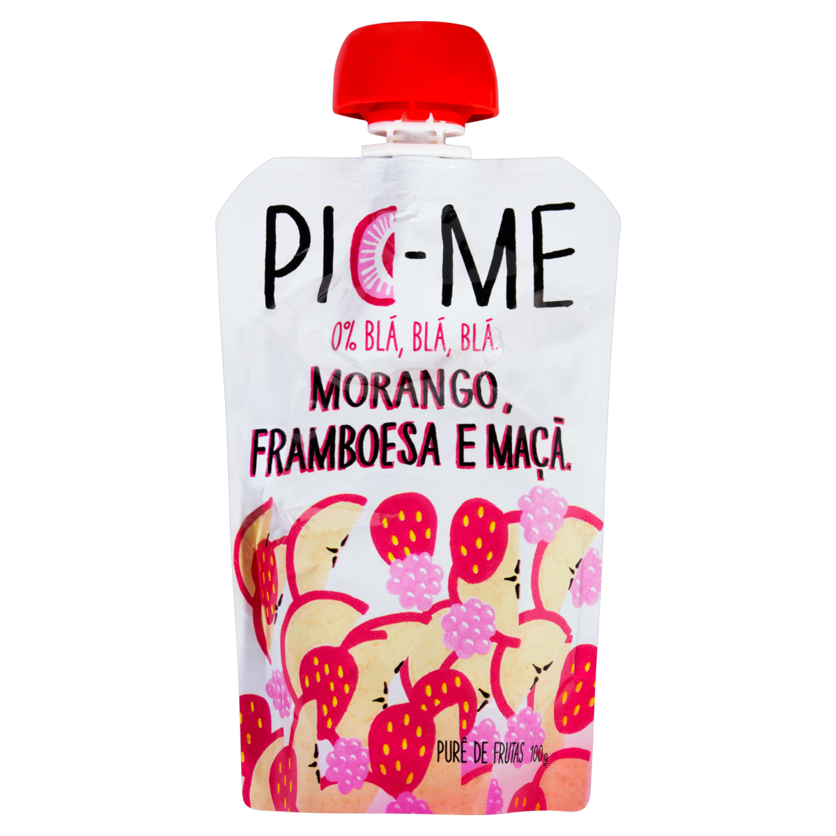 Purê de Frutas Morango, Framboesa e Maçã PIC-ME 100g