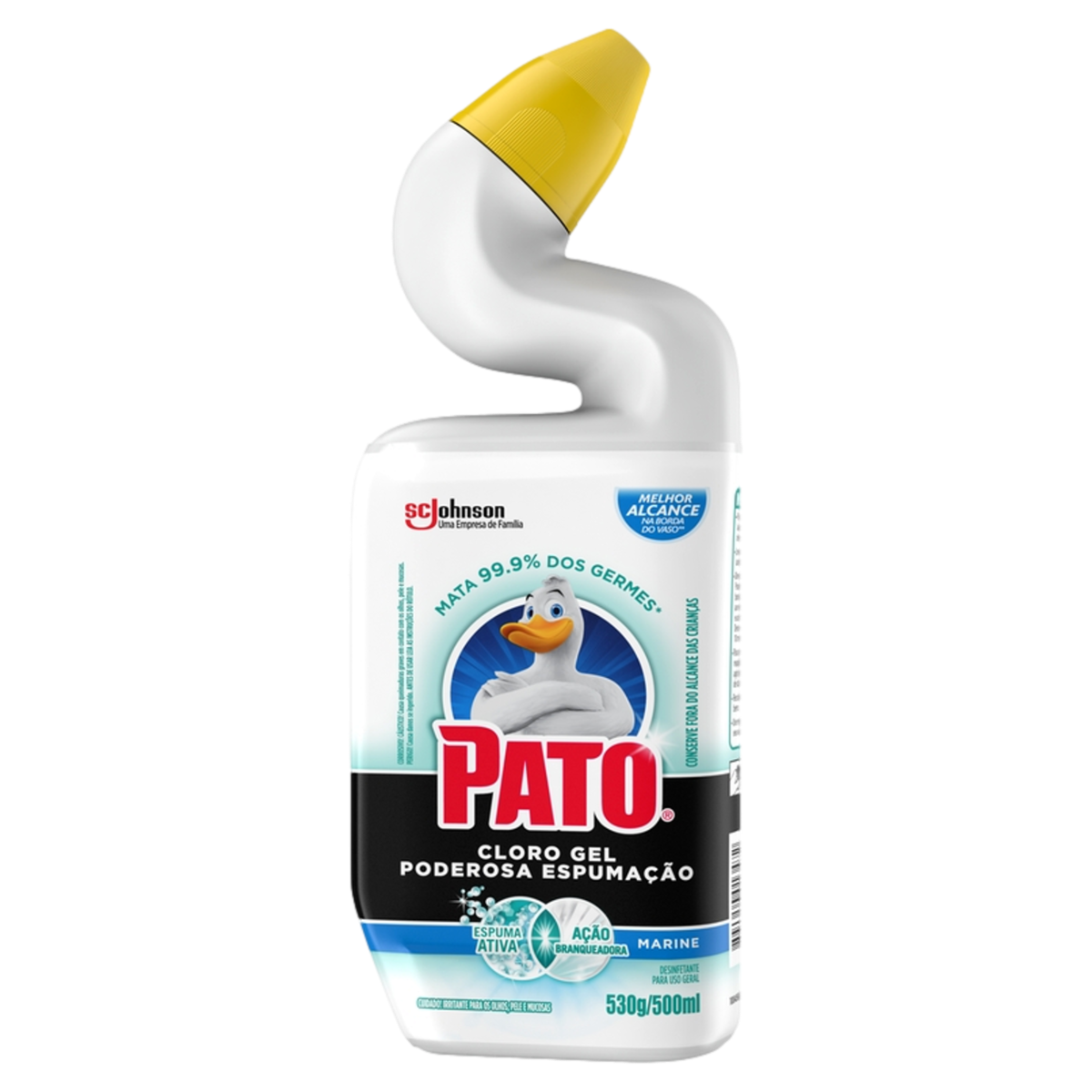 Desinfetante Uso Geral Cloro Gel Marine Pato Poderosa Espumação Squeeze 500ml