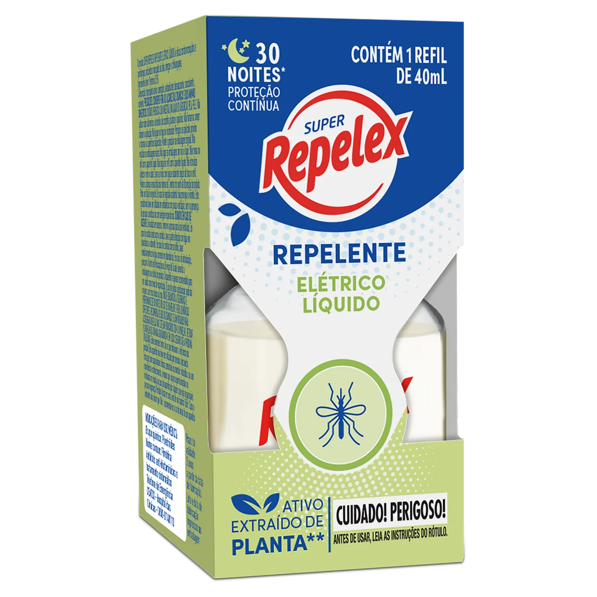 Repelente Líquido Elétrico 30 Noites Repelex Caixa 40ml Refil