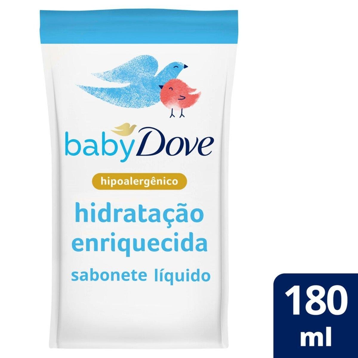Sabonete Líquido Hidratação Enriquecida da Cabeça aos Pés Dove Baby Sachê 180ml Refil