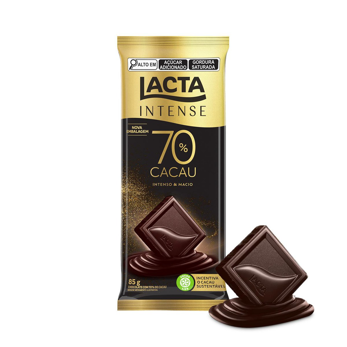 Chocolate Lacta Intense Amargo 70% Cacau Original 85g