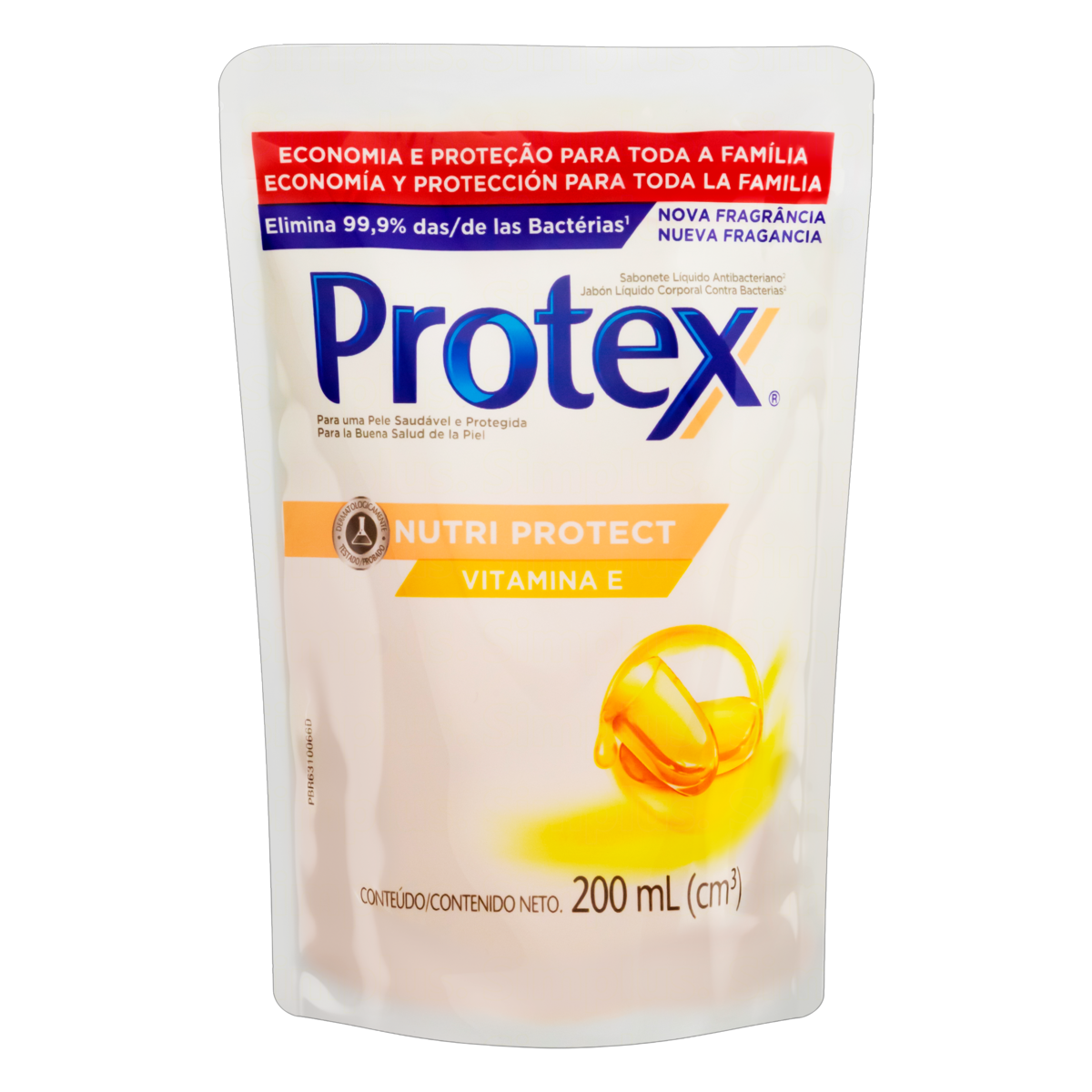 Sabonete Líquido Antibacteriano Protex Nutri Protect Vitamina E Sachê 200ml Refil
