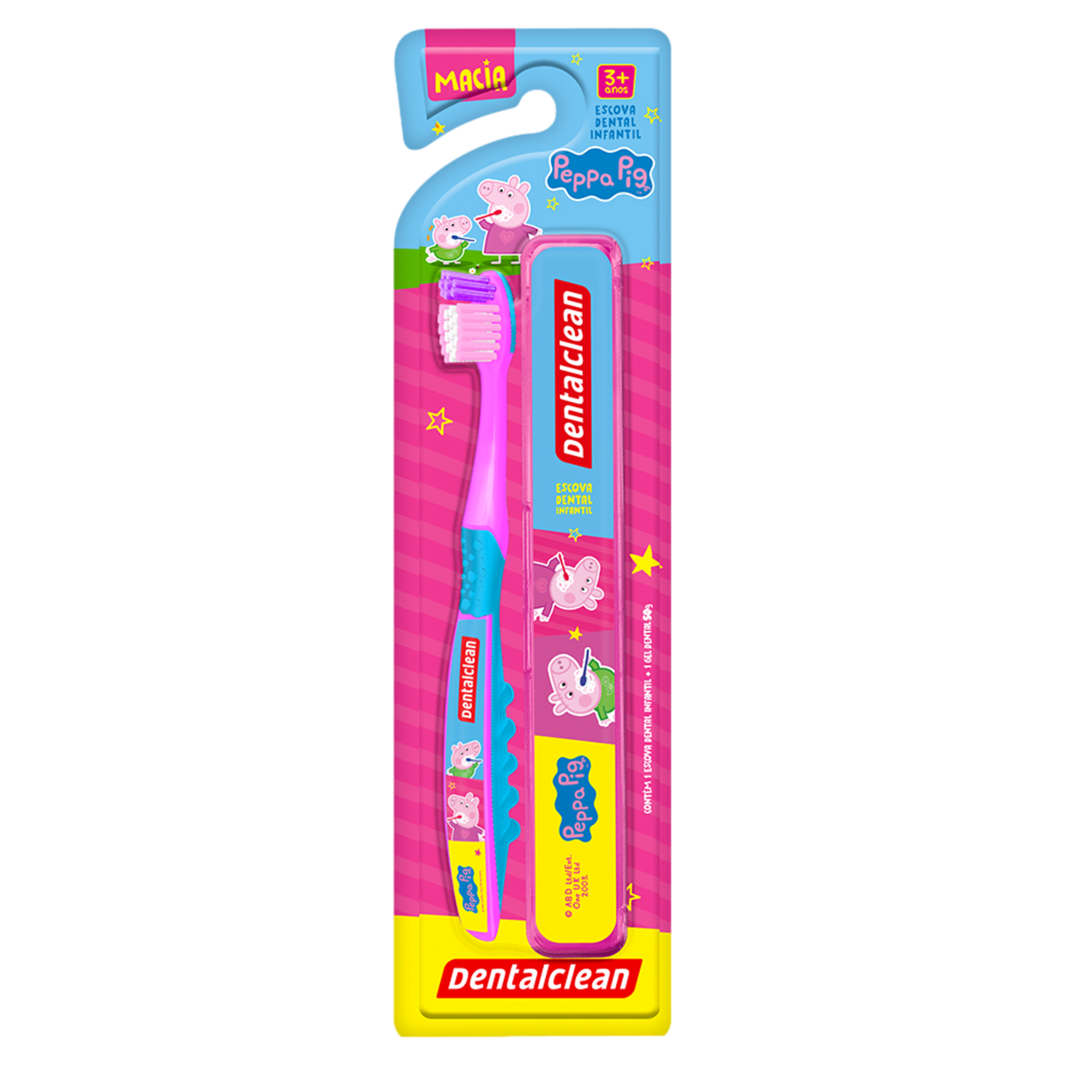 Escova Dental Infantil Macia com Estojo Peppa Pig Dentalclean