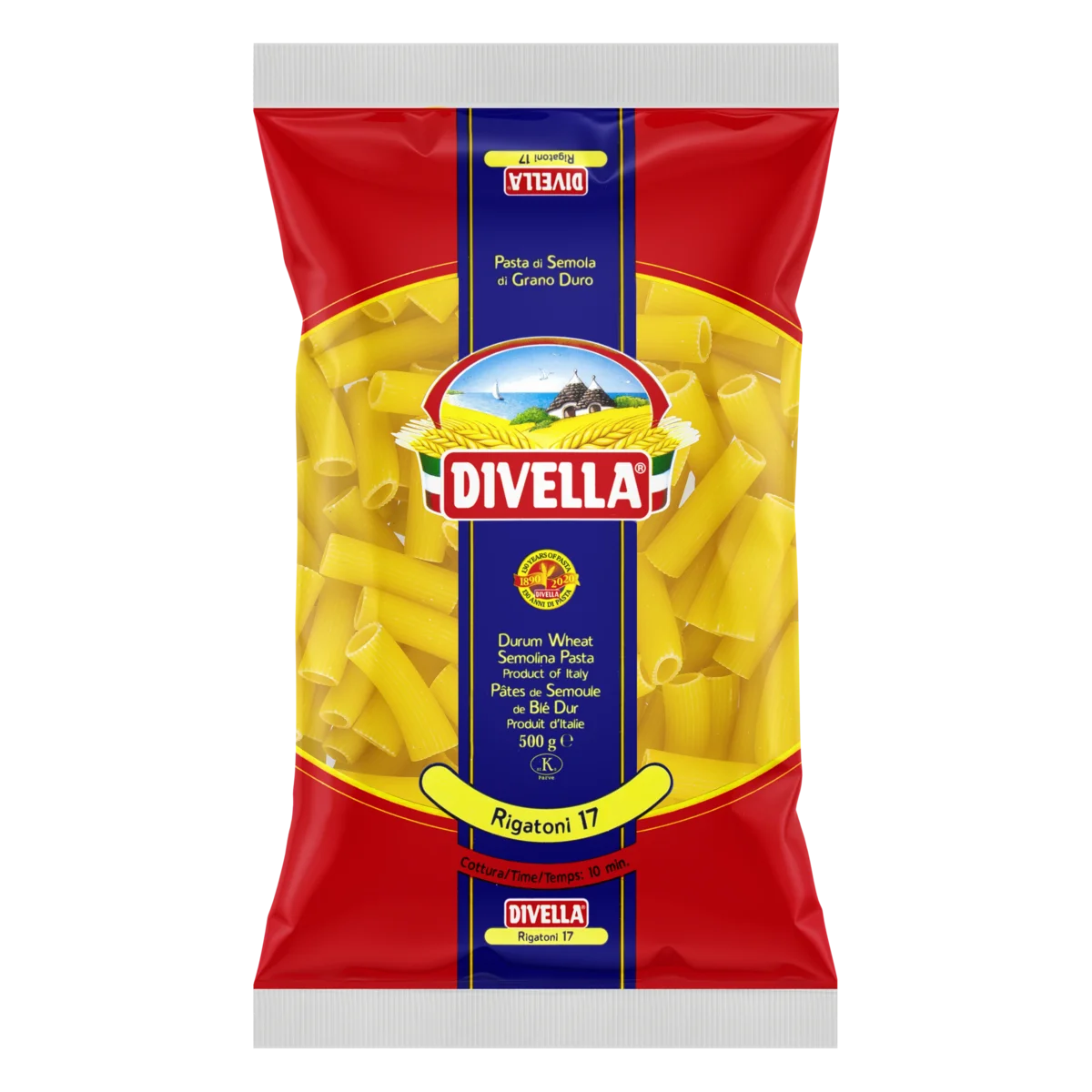 Macarrão de Sêmola Grano Duro Rigatoni 17 Divella Pacote 500g