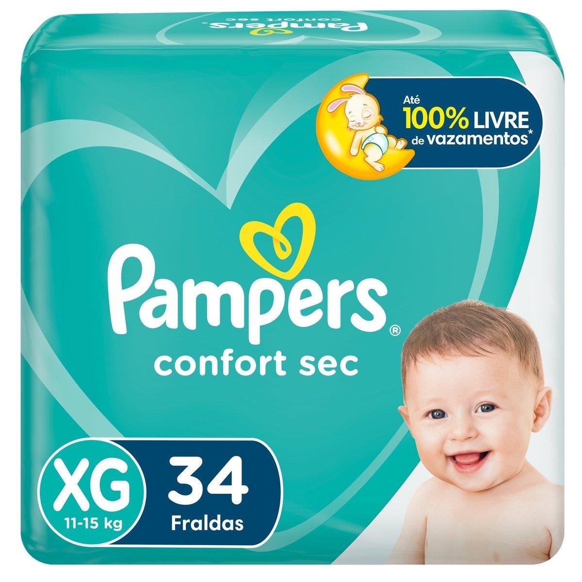 Fralda Pampers Confort Sec XG 34 unidades