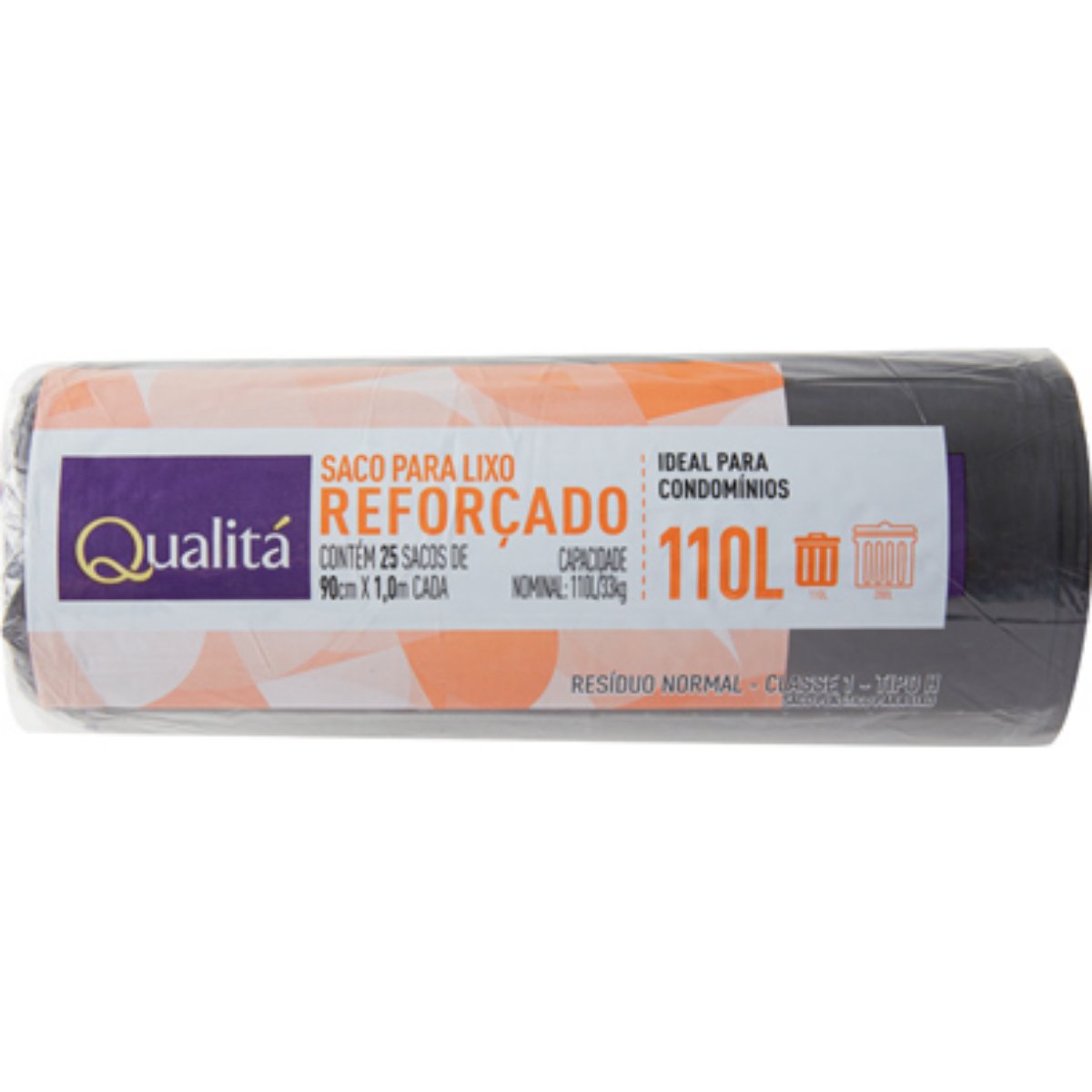 Saco para Lixo Tipo H Reforçado 110l Qualitá 25 Unidades