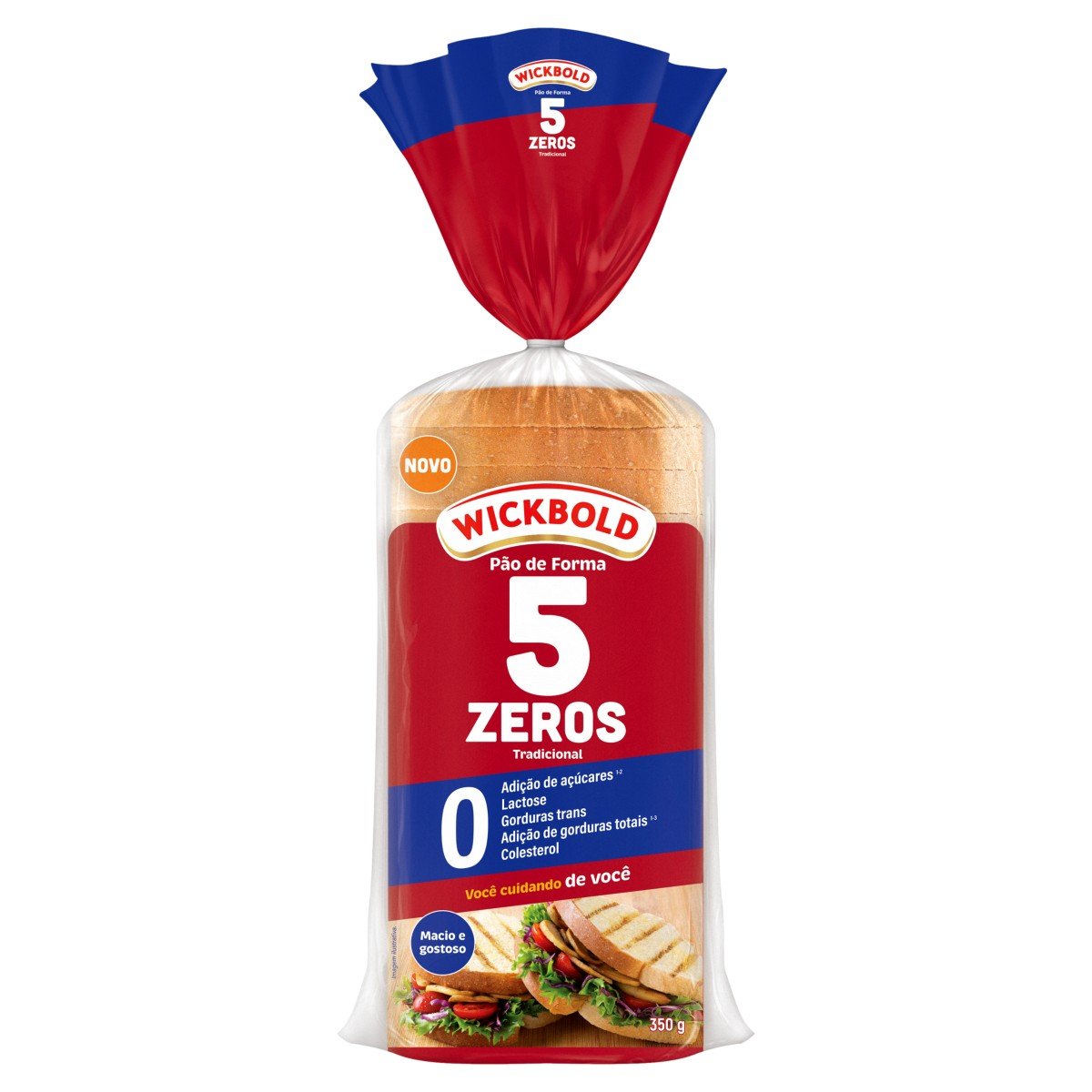 Pão de Forma Tradicional Zero Lactose Wickbold 5 Zeros Pacote 350g