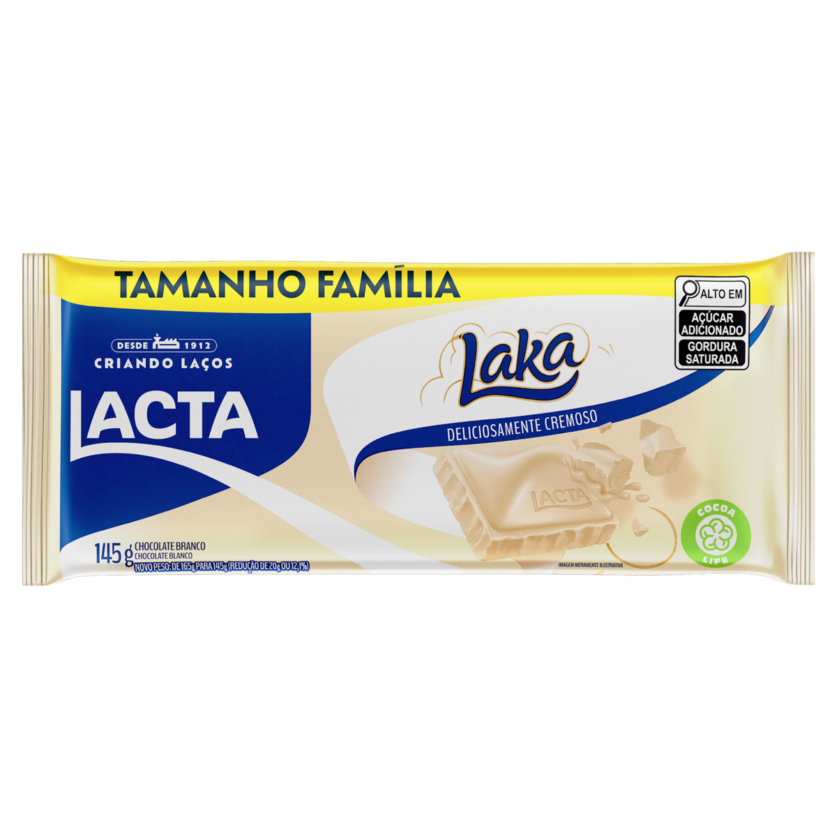 Chocolate Branco Lacta Laka Pacote 145g Tamanho Família