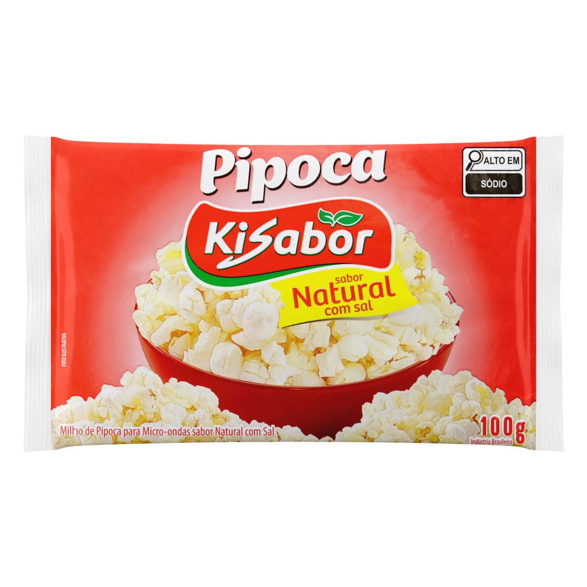Pipoca para Micro-Ondas Natural com Sal Kisabor Pacote 100g