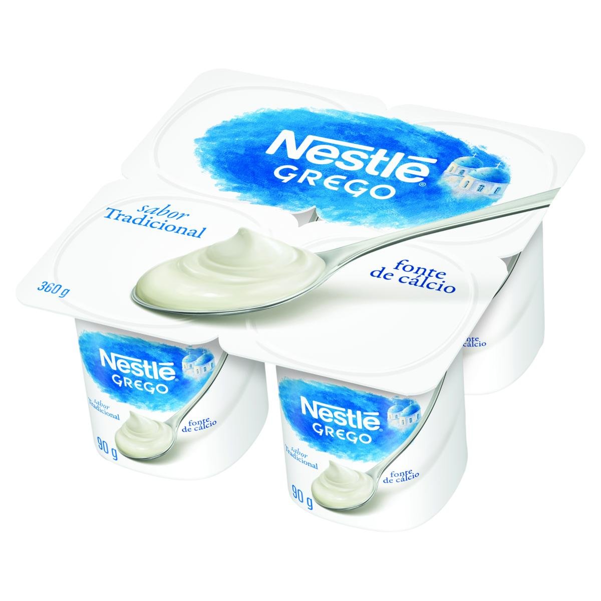 Iogurte Grego Tradicional Nestlé Bandeja 360g 4 Unidades