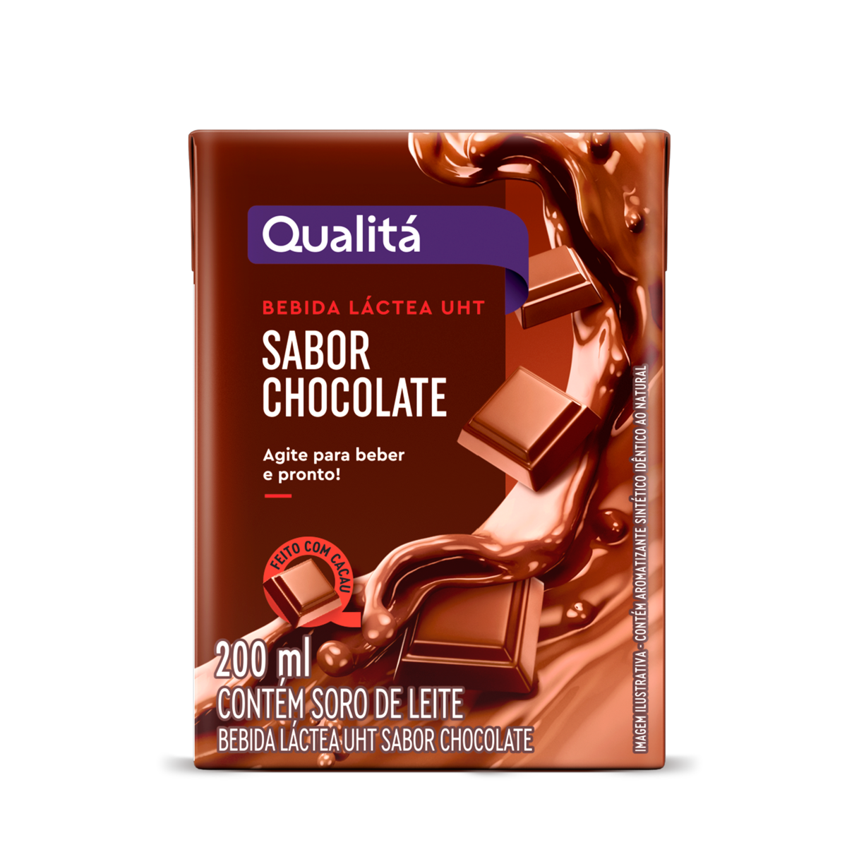 Bebida Láctea UHT Chocolate Qualitá Caixa 200ml