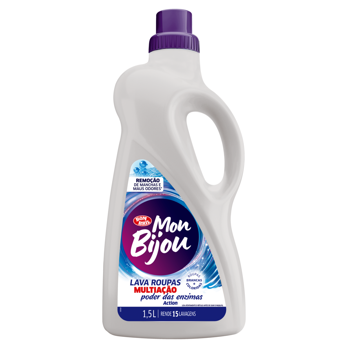Lava-Roupas Líquido Roupas Brancas e Coloridas Action Mon Bijou Multiação Frasco 1,5l