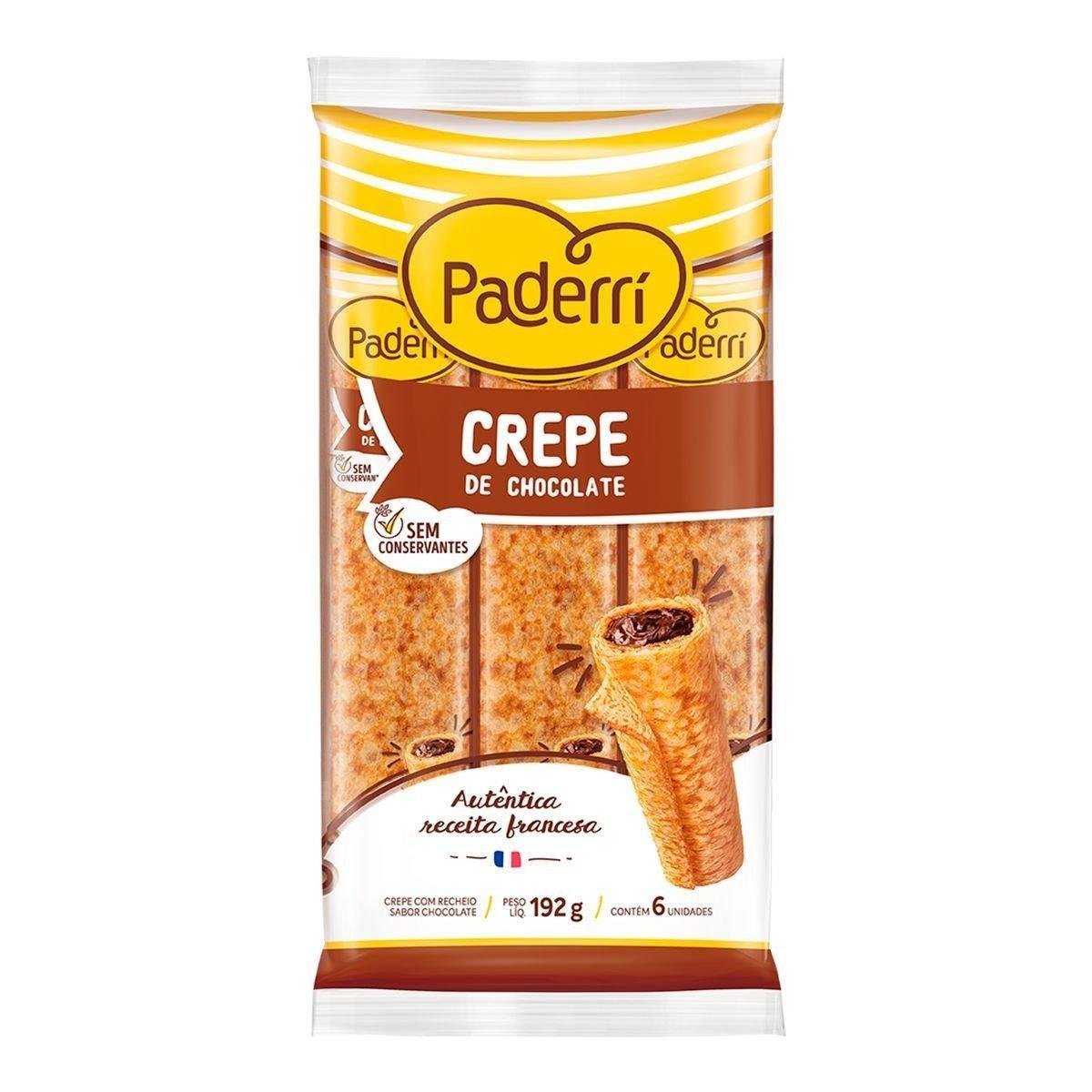 Crepe Recheio Chocolate Paderrí Pacote 150g 6 Unidades