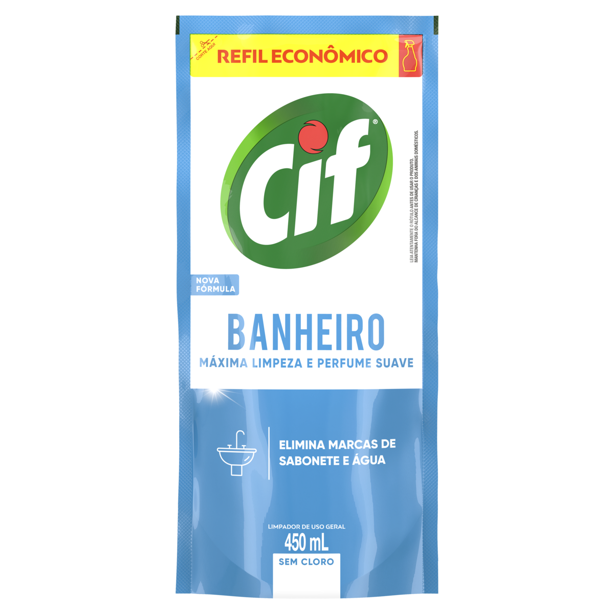 Limpador Banheiro Cif Sachê 450ml Refil Econômico