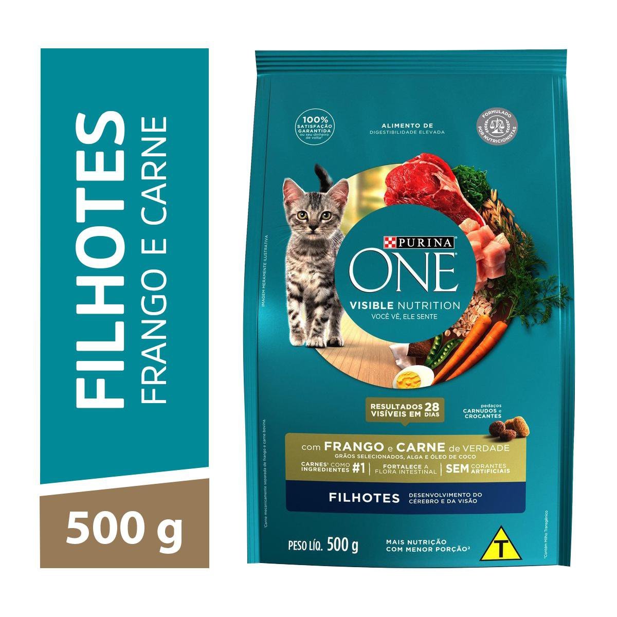 Ração PURINA ONE Gatos Filhotes Frango e Carne 500g