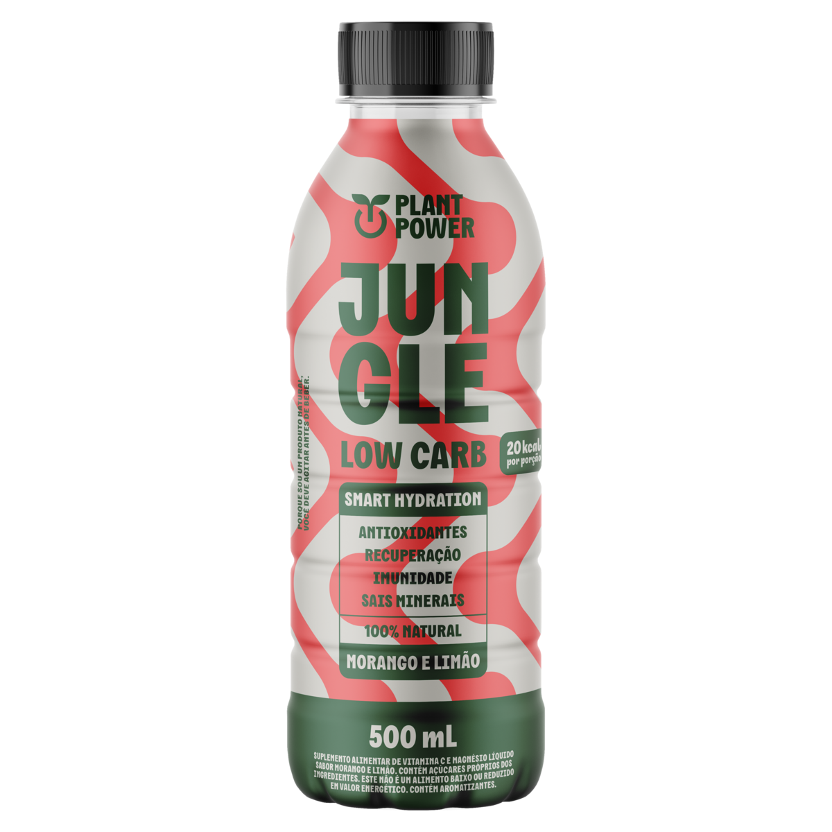 Suplemento Morango e Limão Plant Power Jungle Low Carb Frasco 500ml