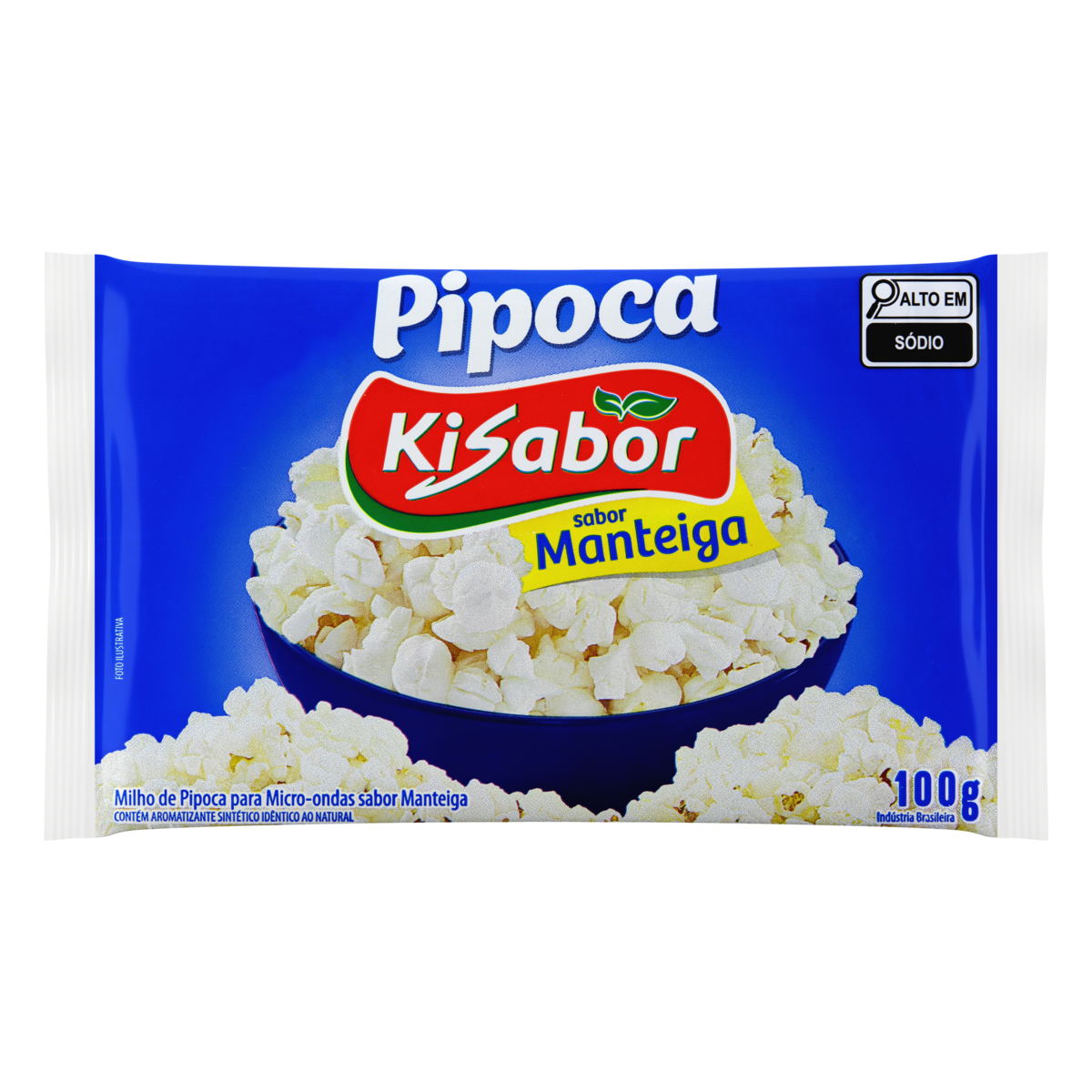 Pipoca para Micro-Ondas Manteiga Kisabor Pacote 100g