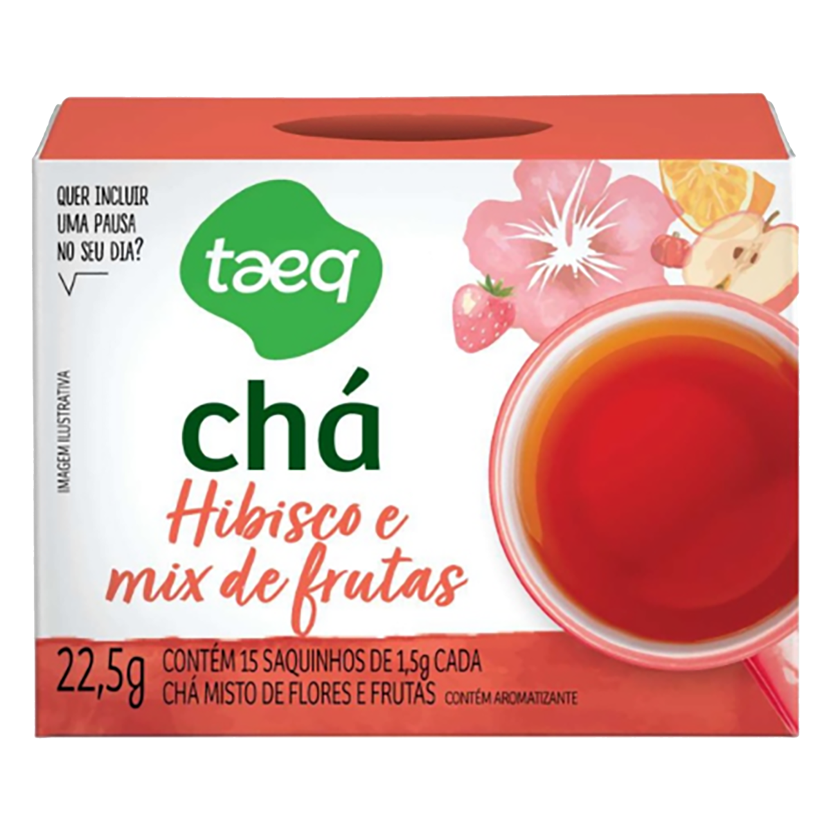 Chá Hibisco e Mix de Frutas Taeq Caixa 22,5g 15 Unidades