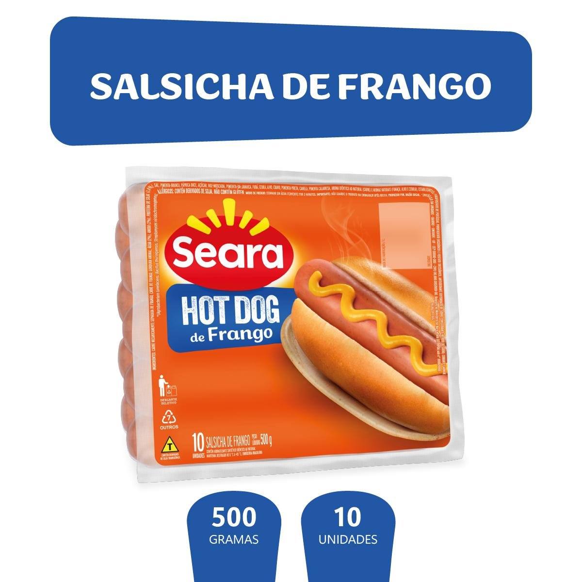 Salsicha de frango Seara 500g