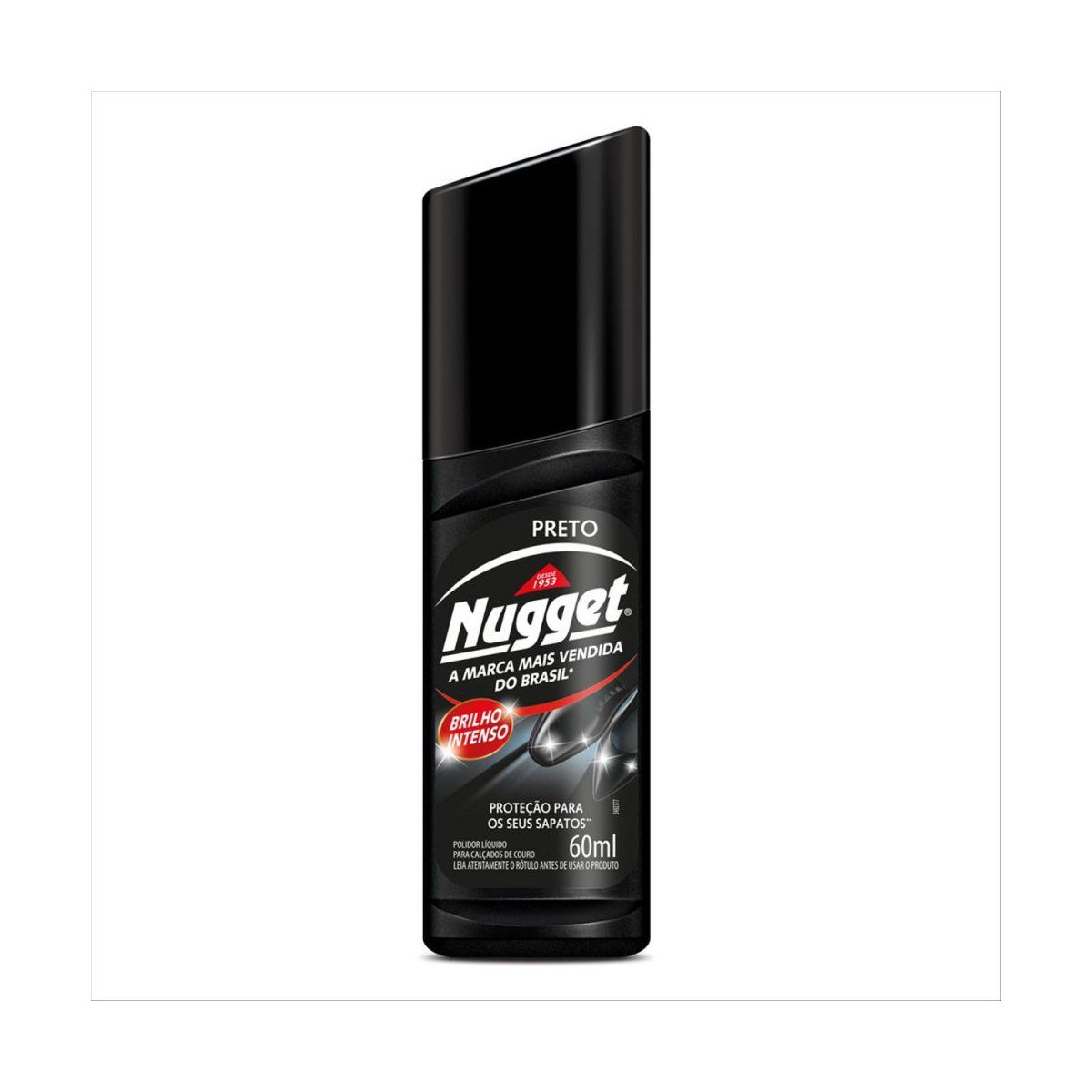 Polidor de Sapato Líquido Preto Nugget Frasco 60ml