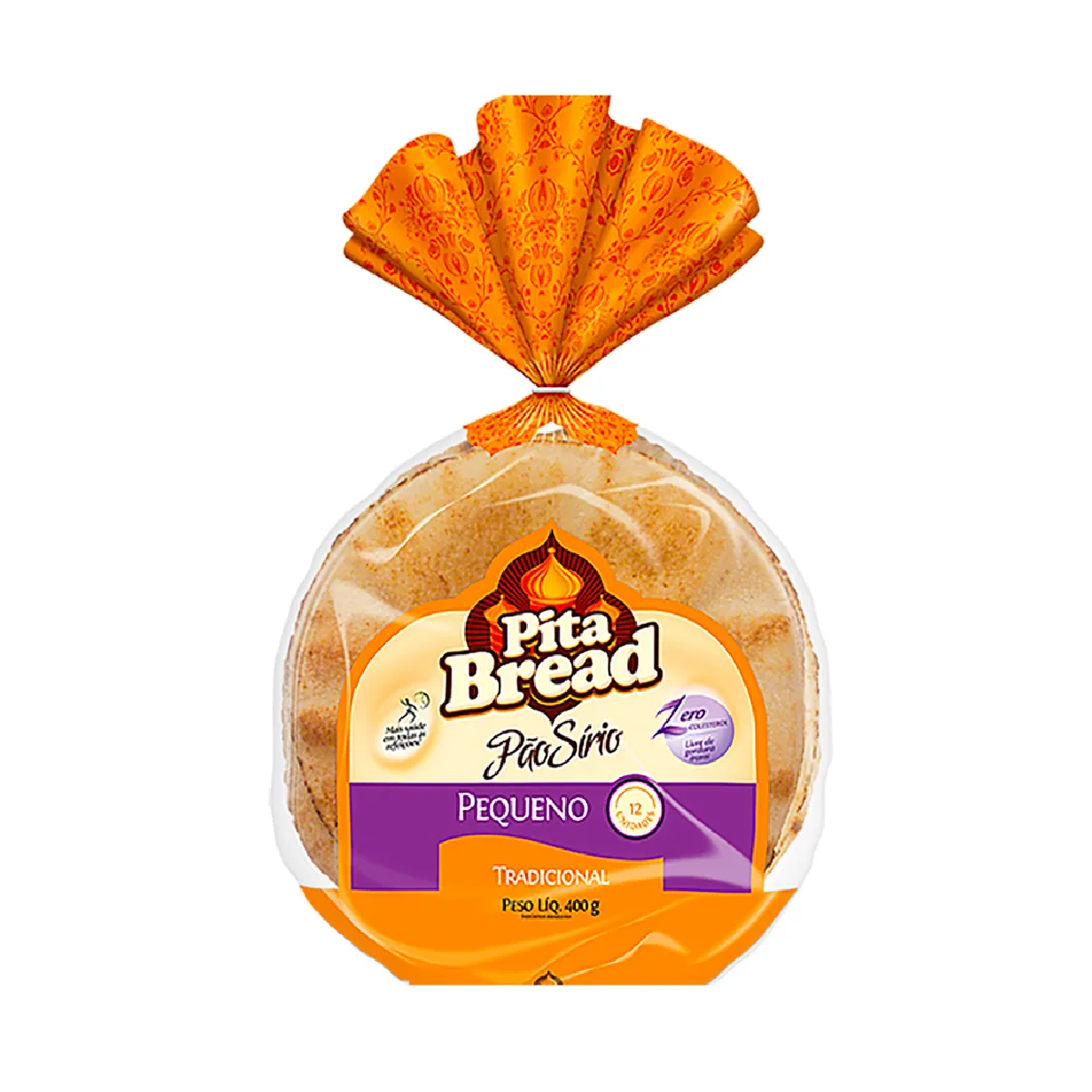 Pão Sírio Pequeno Tradicional Pita Bread Pacote 400g