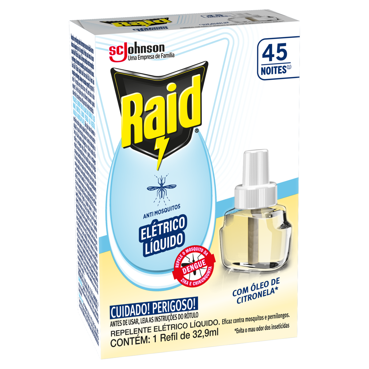 Raid Repelente Eletrico Liquido Refil 45 Noites 32,9ml