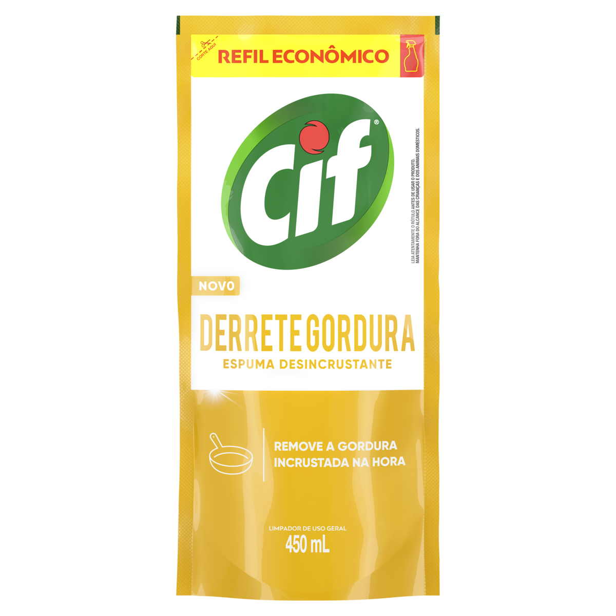 Limpador Desengordurante Cif Sachê 450ml Refil Econômico