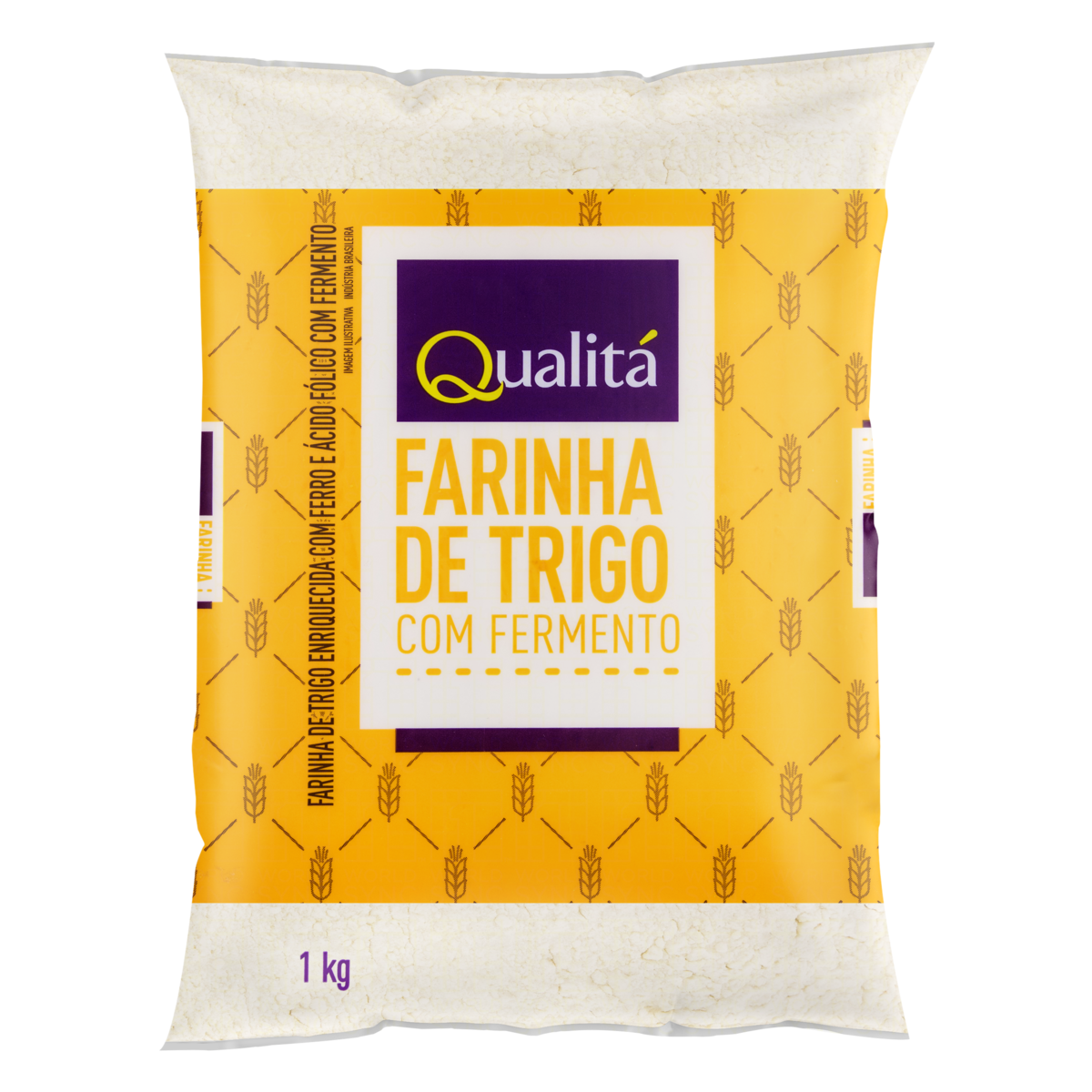 Farinha de Trigo Enriquecida com Ferro e Ácido Fólico com Fermento Qualitá Pacote 1kg