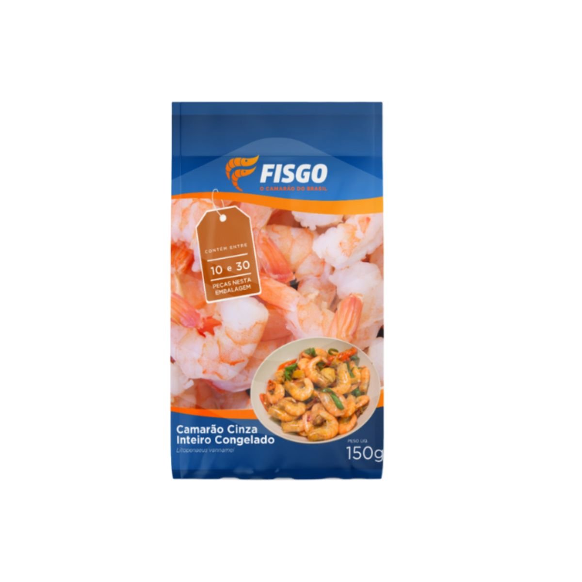 Camarão Inteiro Cozido Congelado 10/30 Fisgo 150G