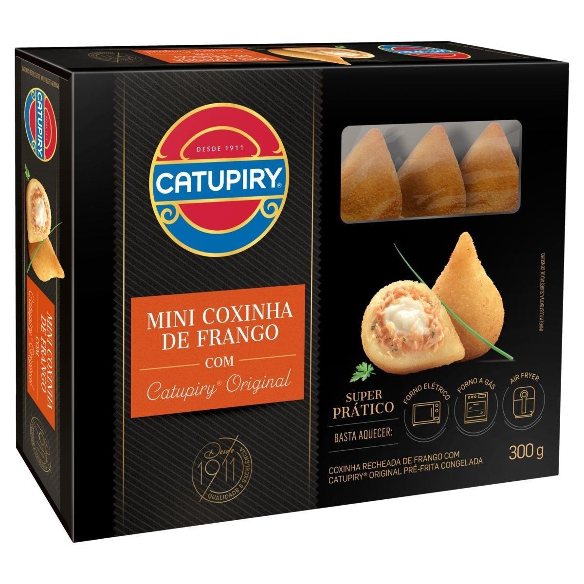 Mini Coxinha Congelada Pré-Frita Recheio Frango com Catupiry Caixa 300g