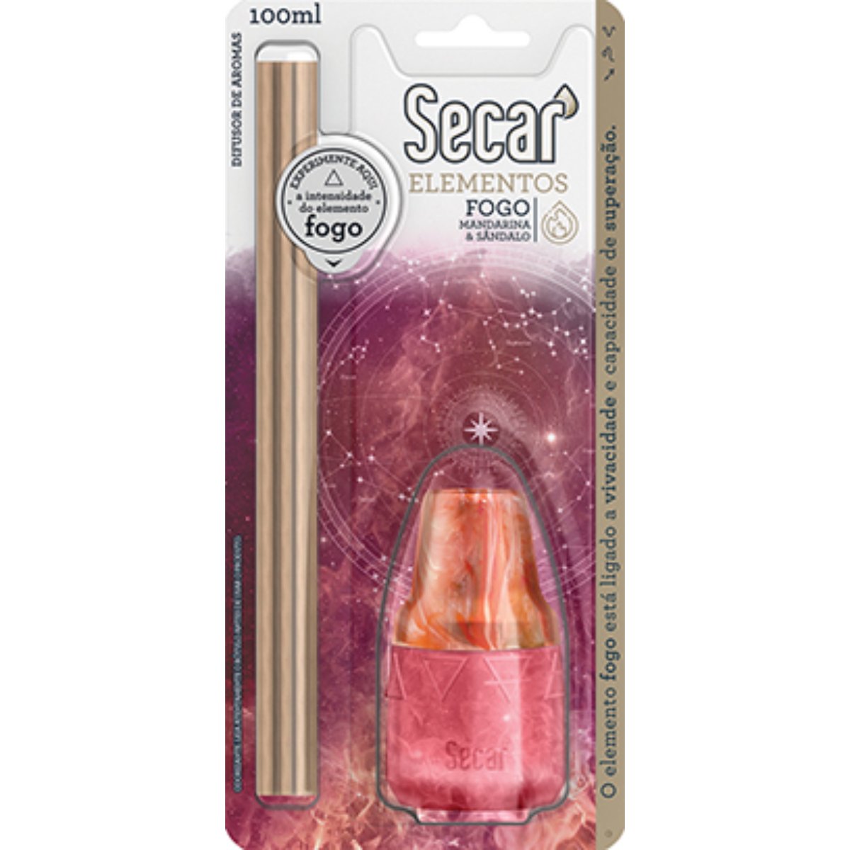 Difusor Aroma Elementos Fogo 100ml Secar