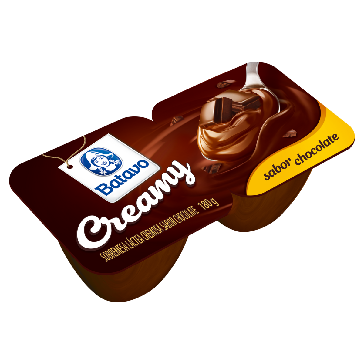 Sobremesa Láctea Chocolate Batavo Creamy Bandeja 180g 2 Unidades