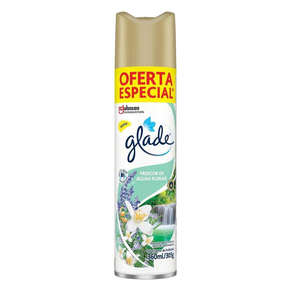 Odorizador de Ambiente Aerossol Frescor de Águas Florais Glade Frasco 360ml Spray