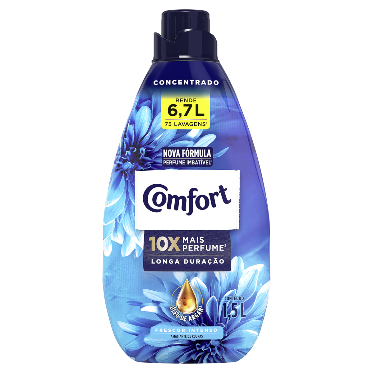 Amaciante de Roupa Concentrado Frescor Intenso Comfort Frasco 1,5l Embalagem Econômica